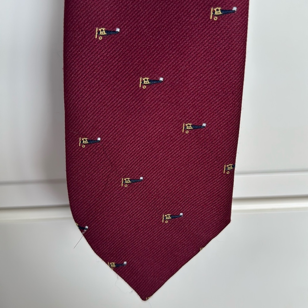 RARE vintage silk Corporate Textiles tie - biplane ✈️